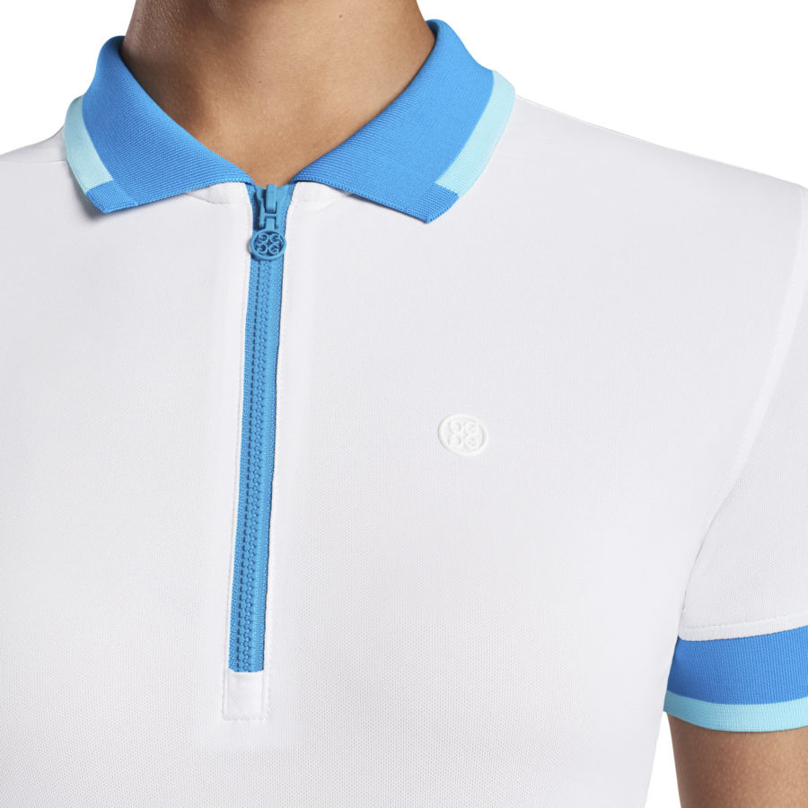 G/Fore | G4LS21K35 | Ladies Contrast Zip Polo | Snow