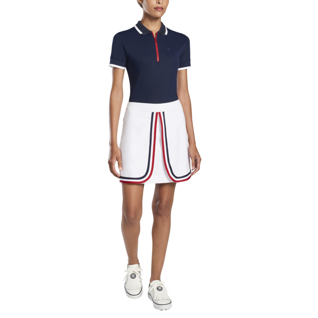 G/Fore | G4LS21K35 | Ladies Contrast Zip Polo | Twilight