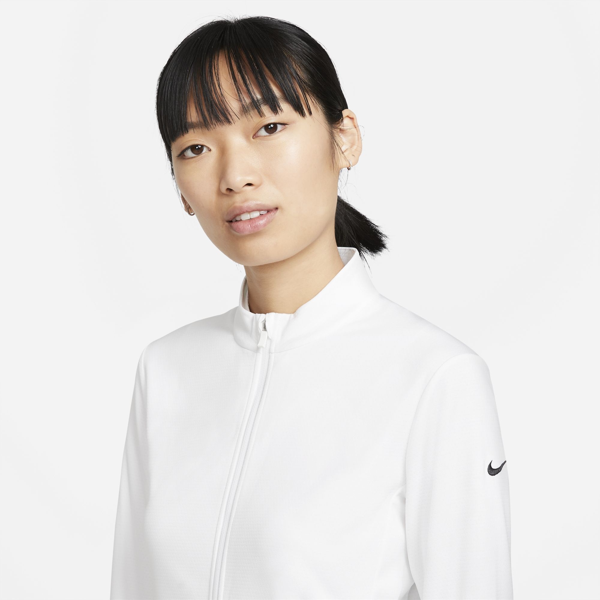 Nike | CU9664-100 | Womens Dri-FIT UV Full Zip Victory Top | White / Black