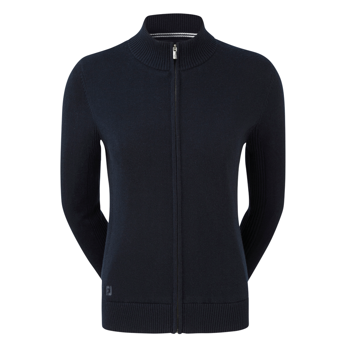 96029 | Wmns Full-Zip Lined Wool Blend Pullover | Navy