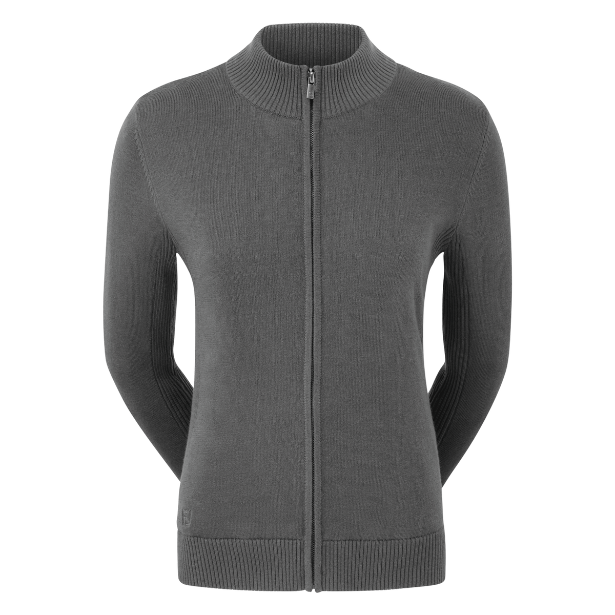 96030 | Wmns Full-Zip Lined Wool Blend Pullover | Charcoal