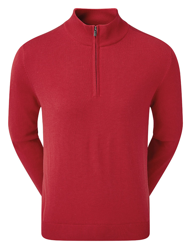 90213 | Wool Blend 1/2 Zip Lined Pullover | Red