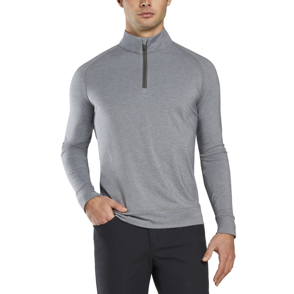 G/Fore | G4MS21K79 | Mens | Luxe State Mid Tech Jersey Quarter Zip | Heather Grey