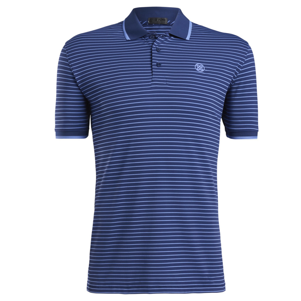 G/Fore G4MS22K04 | Mens Perforated Wide Stripe Polo  | Blue Print