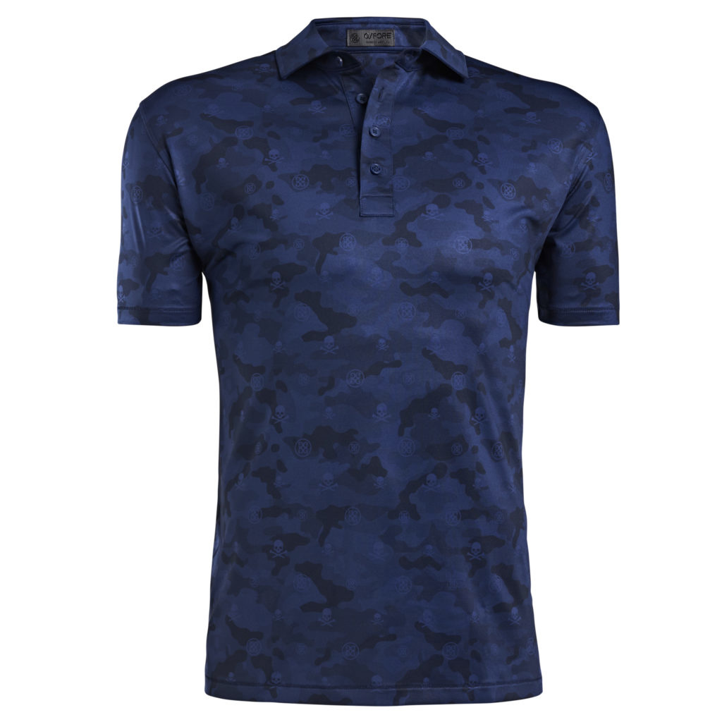 G/Fore G4MS22K15 | Mens Icon Camo Jersey Polo | Blue Print