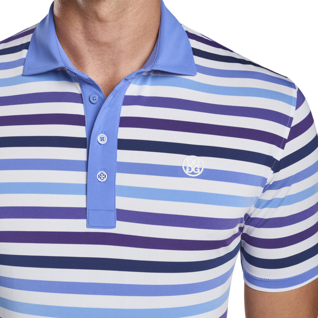 G/Fore | G4MS22K26 | Mens | Jersey Stripe Polo | Snow