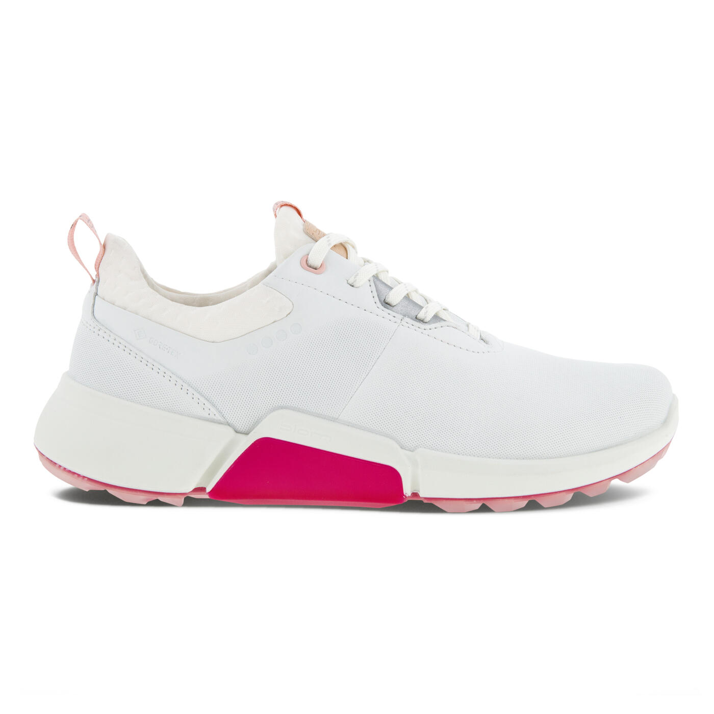 Ecco 108203-59044 | W Golf Biom H4 Laced Shoe | White / Silver Pink