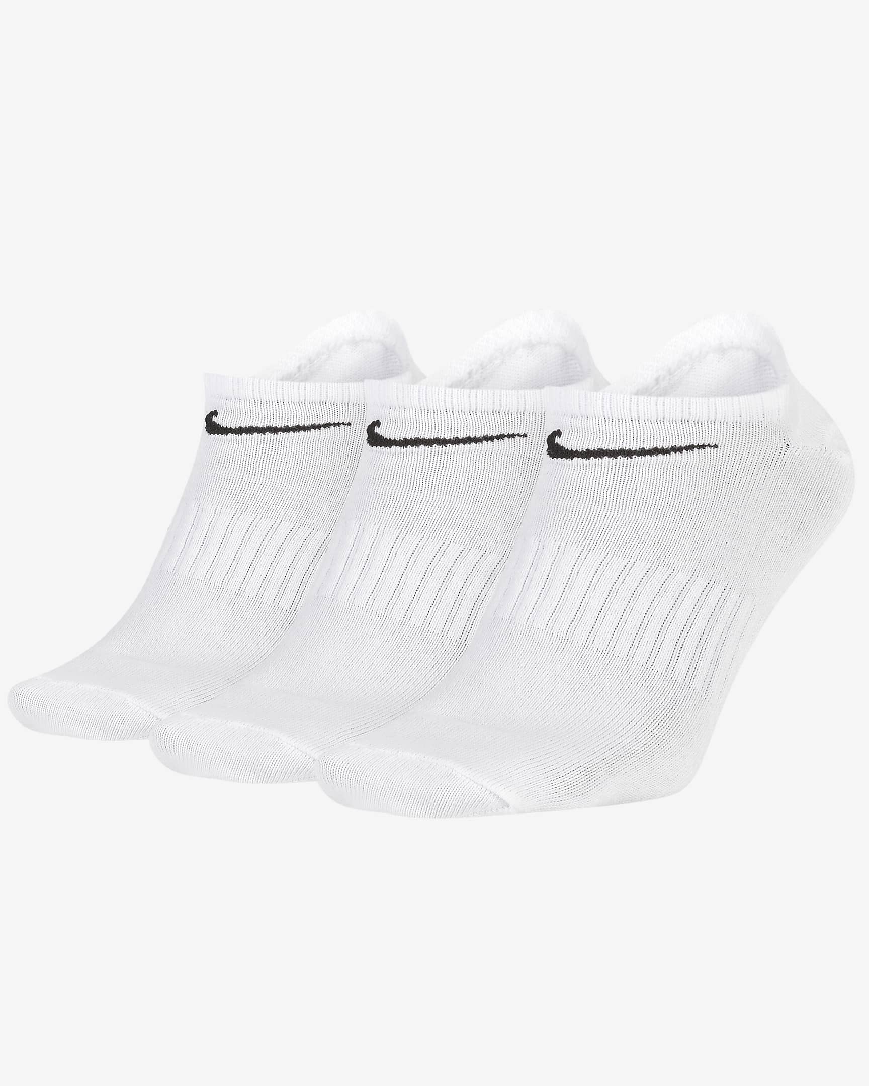 Nike | SX7678-100 | Nike Everyday Lightweight Training No-Show Socks (3 Pairs) | White