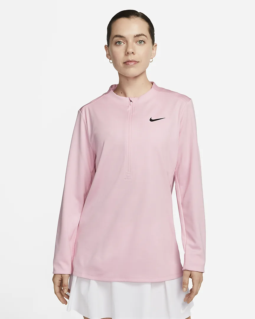 Nike | DX1491-690 | Dri-FIT UV Advantage Women's 1/2-Zip Golf Top | Medium Soft Pink