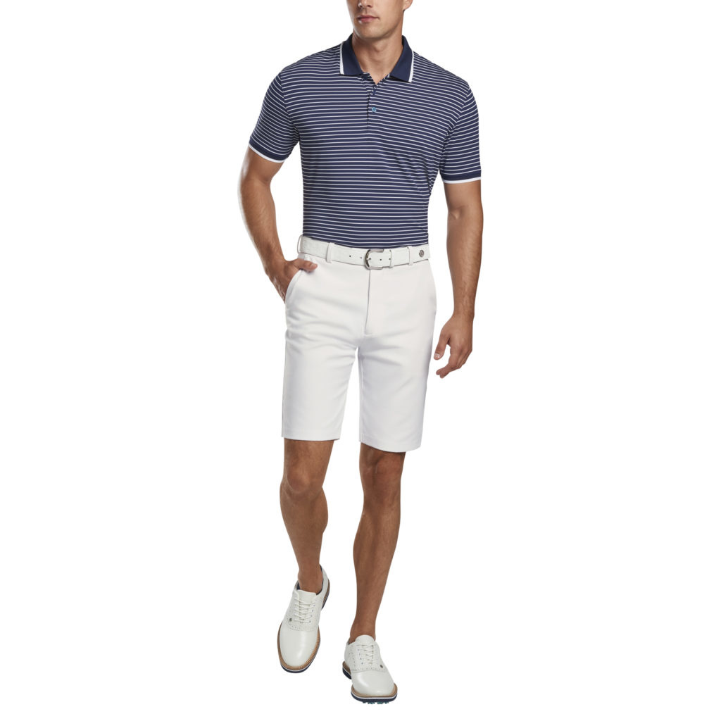 G/Fore | G4MS21K04 | Mens | Perforated Wide Stripe Polo  | Twilight