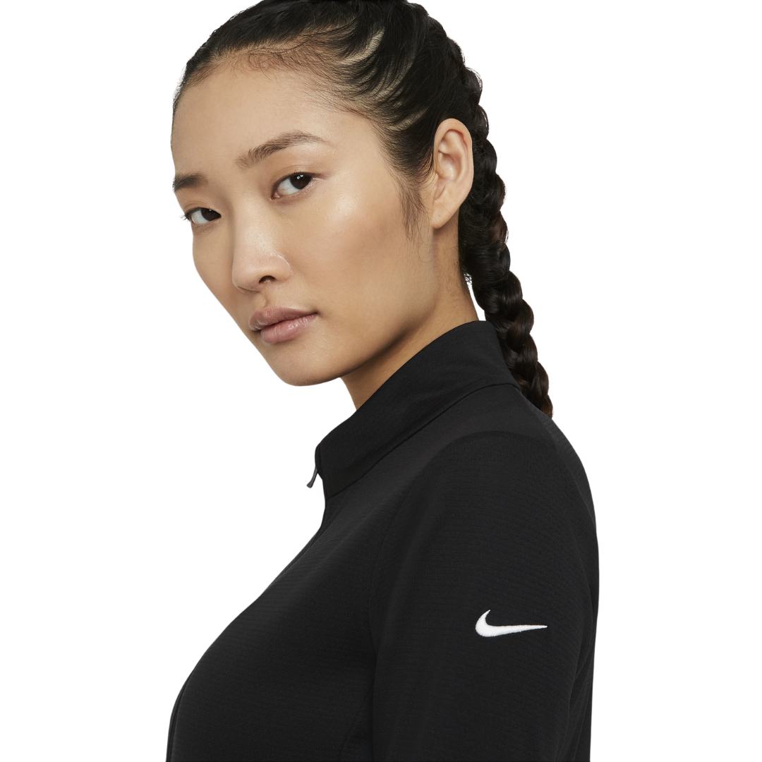 Nike | CU9664-010 | Womens Dri-FIT UV Full Zip Victory Top | Black / White